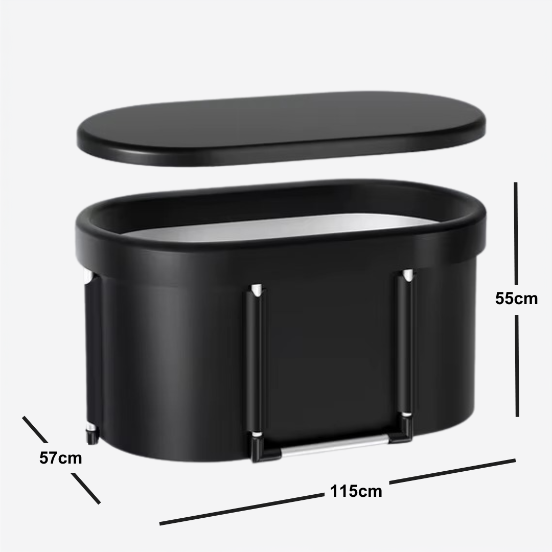 450L 6-Layer Oval Ice Bath Tub with Lid