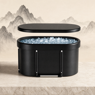 450L 6-Layer Oval Ice Bath Tub with Lid
